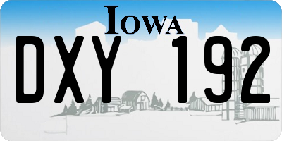 IA license plate DXY192
