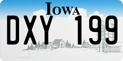 IA license plate DXY199