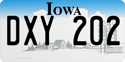 IA license plate DXY202