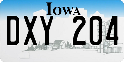 IA license plate DXY204