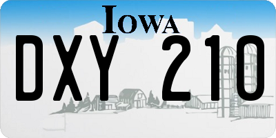IA license plate DXY210