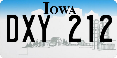 IA license plate DXY212