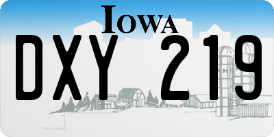 IA license plate DXY219