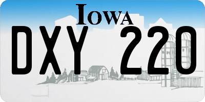 IA license plate DXY220