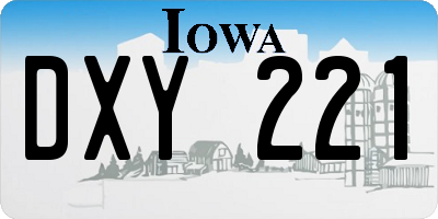 IA license plate DXY221