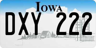 IA license plate DXY222