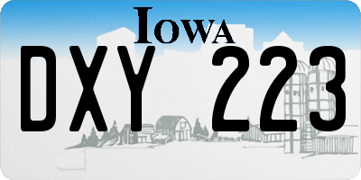 IA license plate DXY223