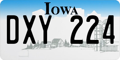 IA license plate DXY224