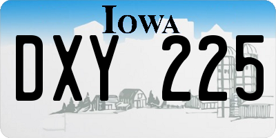 IA license plate DXY225