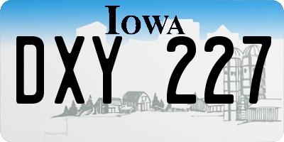 IA license plate DXY227