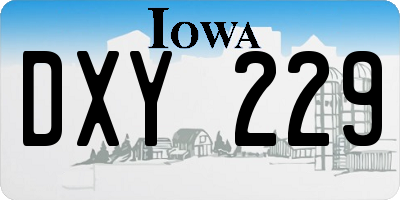 IA license plate DXY229