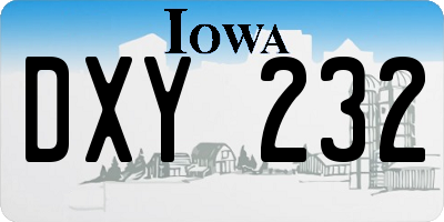 IA license plate DXY232