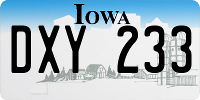 IA license plate DXY233