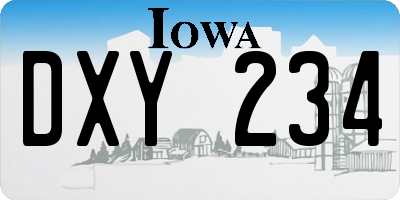IA license plate DXY234