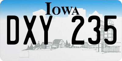 IA license plate DXY235