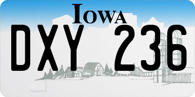 IA license plate DXY236