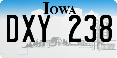 IA license plate DXY238