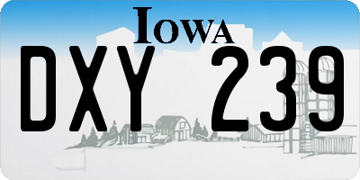IA license plate DXY239