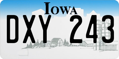 IA license plate DXY243