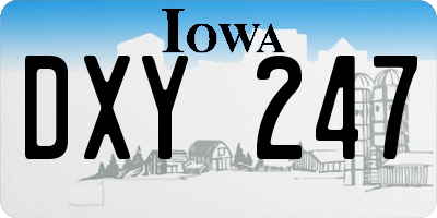 IA license plate DXY247