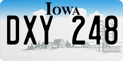 IA license plate DXY248