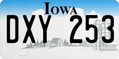 IA license plate DXY253