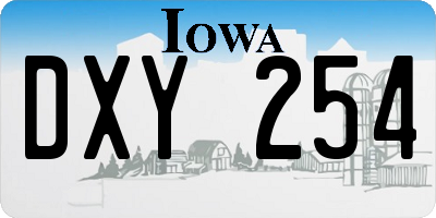IA license plate DXY254