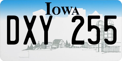 IA license plate DXY255