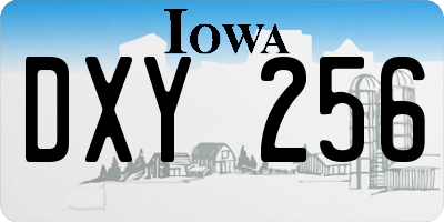 IA license plate DXY256