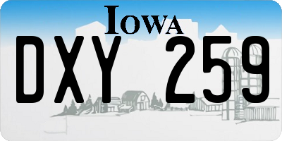 IA license plate DXY259