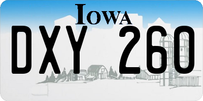 IA license plate DXY260