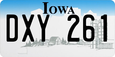 IA license plate DXY261