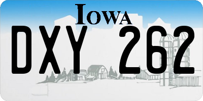 IA license plate DXY262