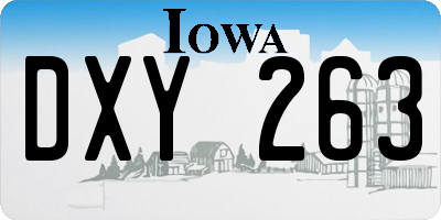 IA license plate DXY263