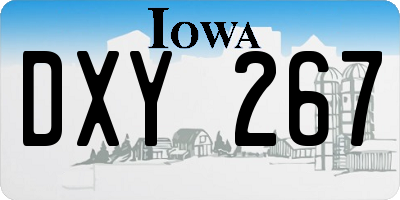 IA license plate DXY267