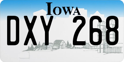 IA license plate DXY268