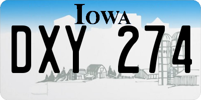 IA license plate DXY274