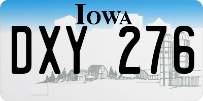IA license plate DXY276