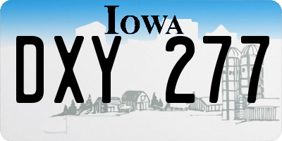 IA license plate DXY277