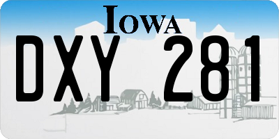 IA license plate DXY281