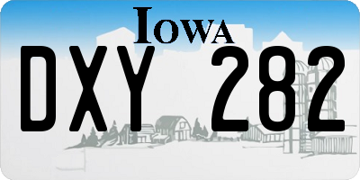 IA license plate DXY282
