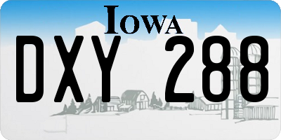 IA license plate DXY288