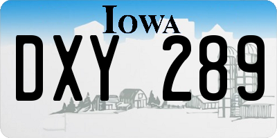 IA license plate DXY289
