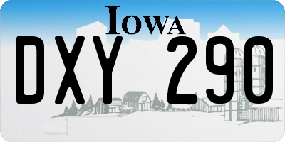 IA license plate DXY290