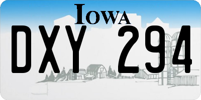 IA license plate DXY294