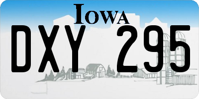 IA license plate DXY295