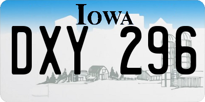 IA license plate DXY296
