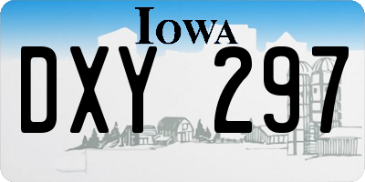 IA license plate DXY297