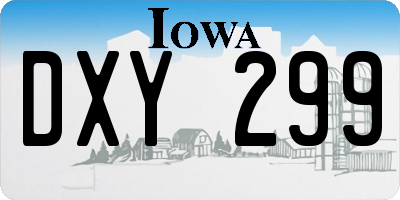 IA license plate DXY299