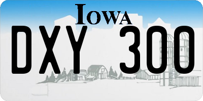 IA license plate DXY300